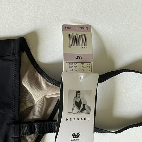 NWT Wacoal Visual Effects Body Briefer with Minimizer Bra in Black Size 38D - Picture 5 of 5